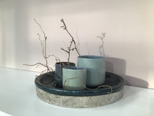 Afbeelding in Gallery-weergave laden, Simla Schaal keramiek geglazuurd blauw, mat grijs
